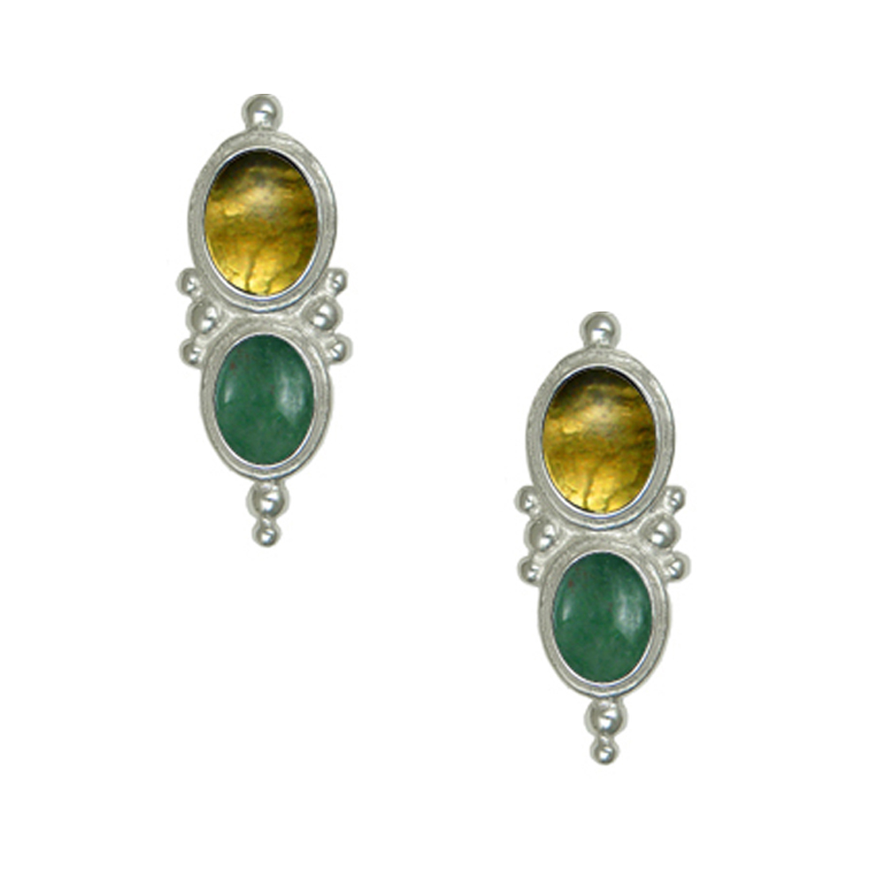 Sterling Silver Drop Dangle Earrings With Citrine